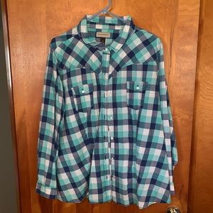Bit & Bridle Plaid Western Shirt Size 3XL